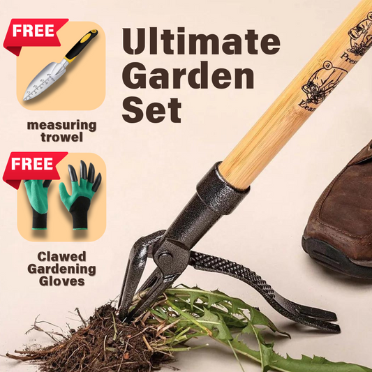 Weed Puller (+ 39-inch Wooden Handle) | Ultimate Garden Set